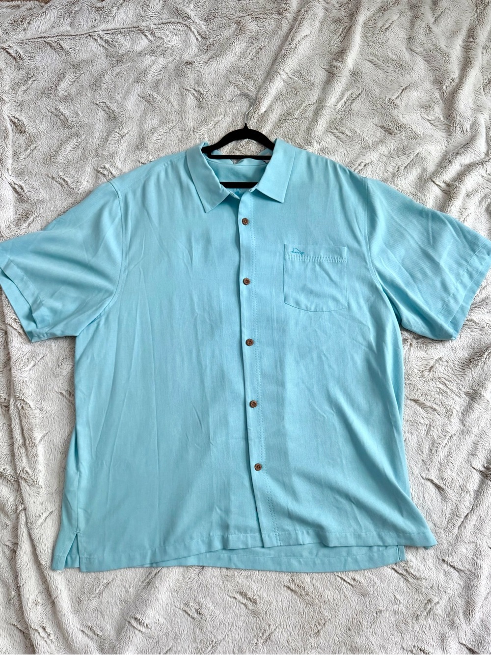 Tommy Bahama Seafoam Blue Short-Sleeve Button-Down Shirt
